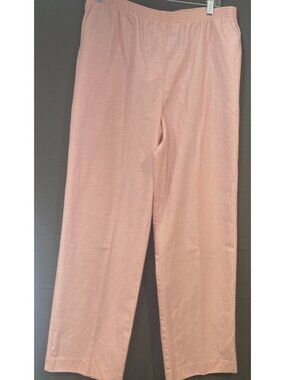 Women Alfred Dunner Pink Pull On Pants Elastic Waist Straight Leg Classic Casual